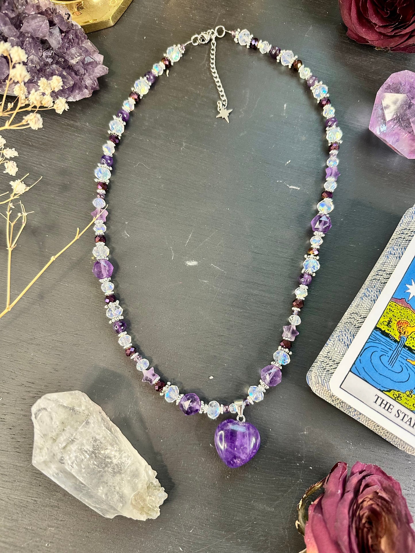 Amethyst celestial necklace