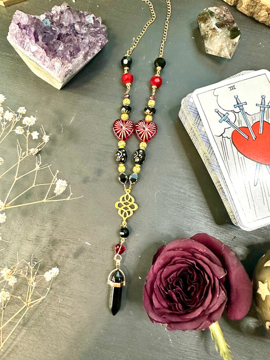 Sacred hearts long necklace