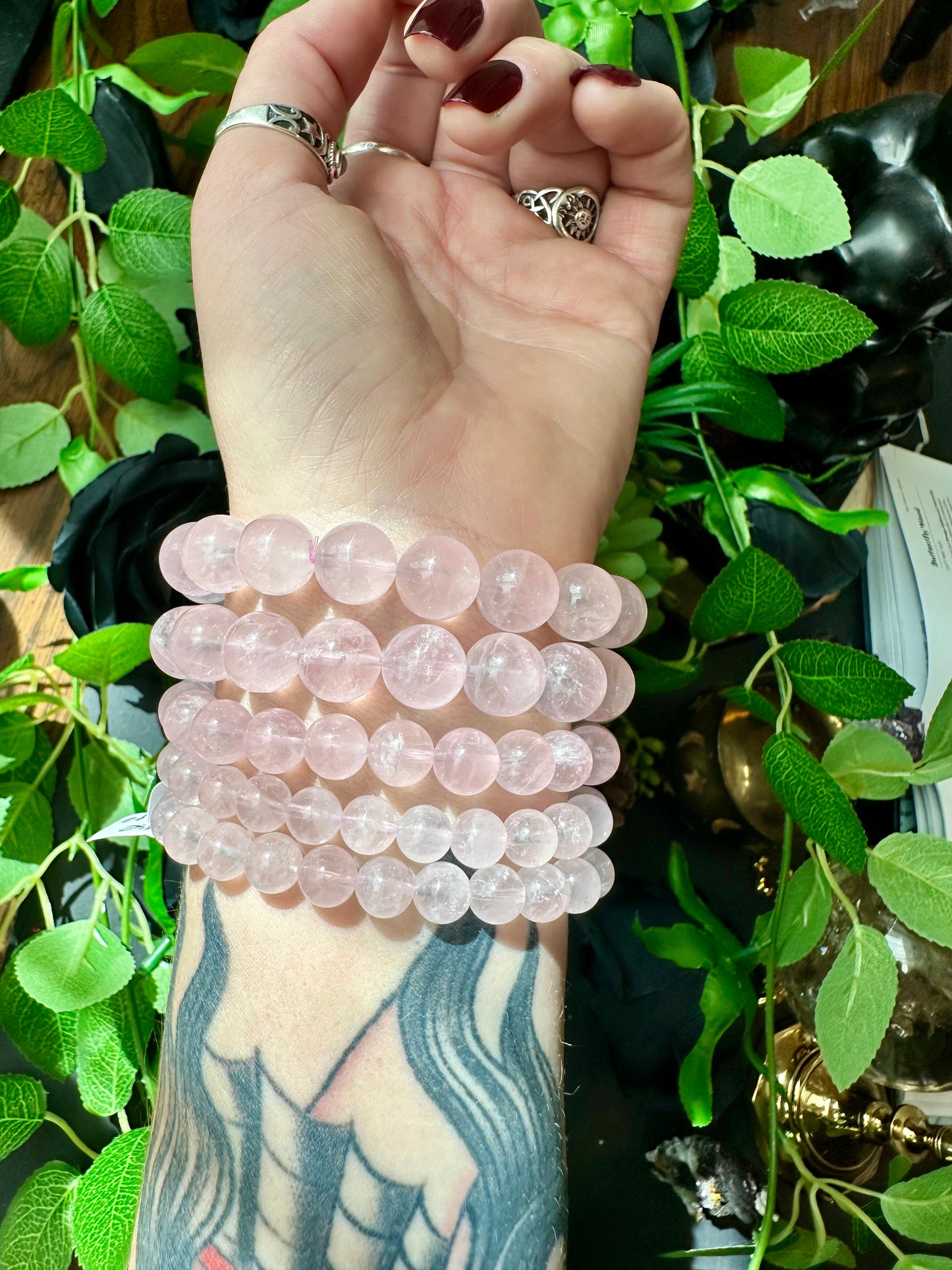 AA quality rose quartz bracelet