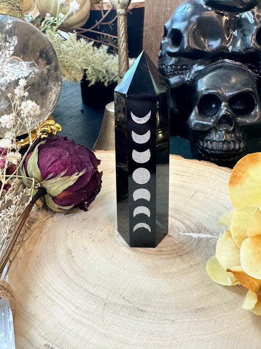 Obsidian moon phase tower