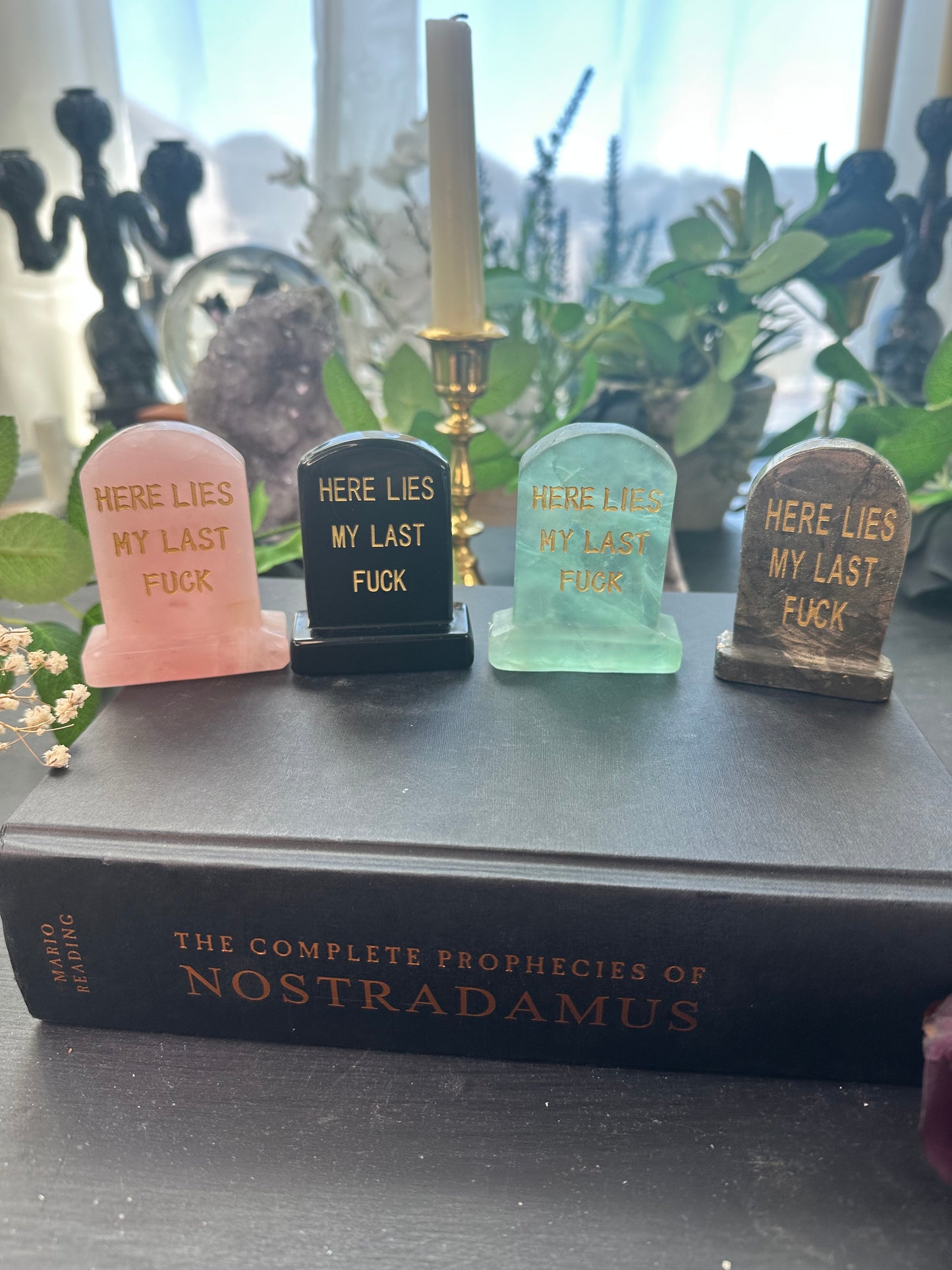 Crystal tombstone carving