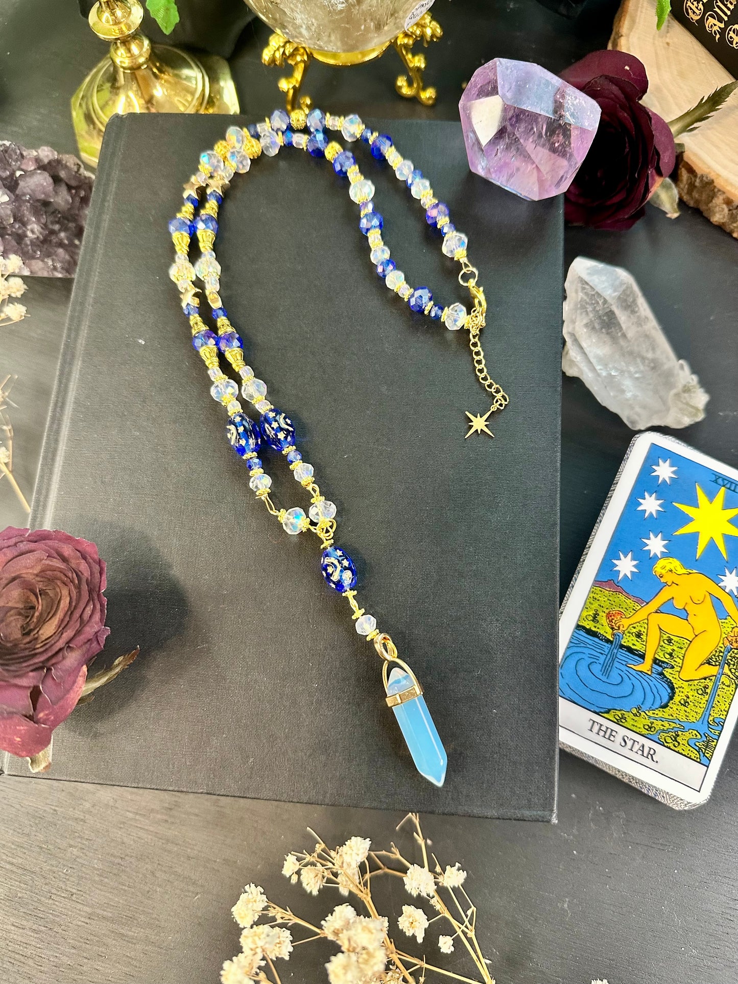Blue celestial necklace