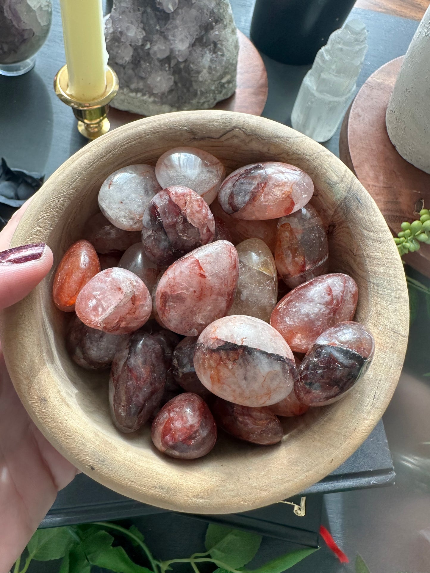 Fire quartz tumble