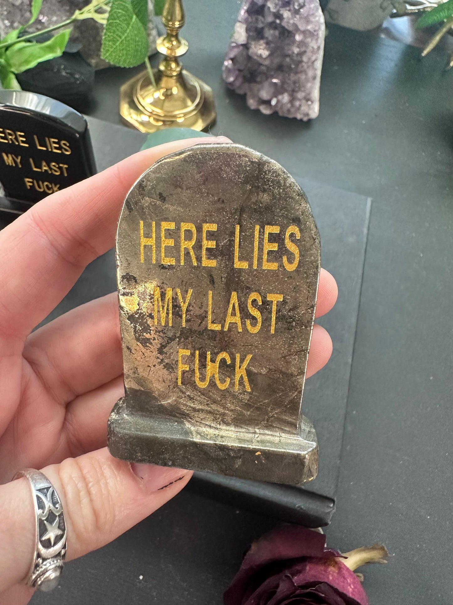 Crystal tombstone carving