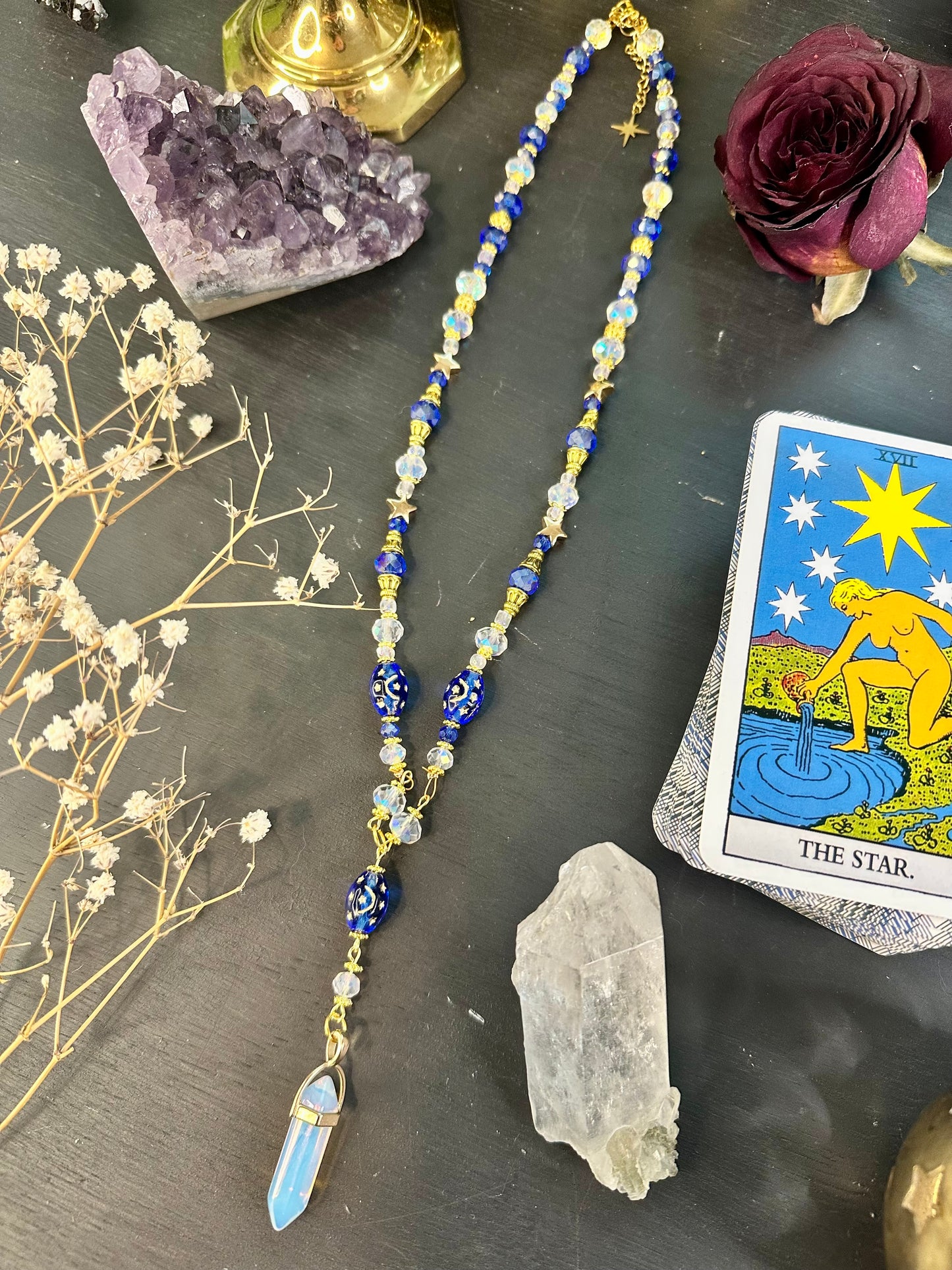 Blue celestial necklace
