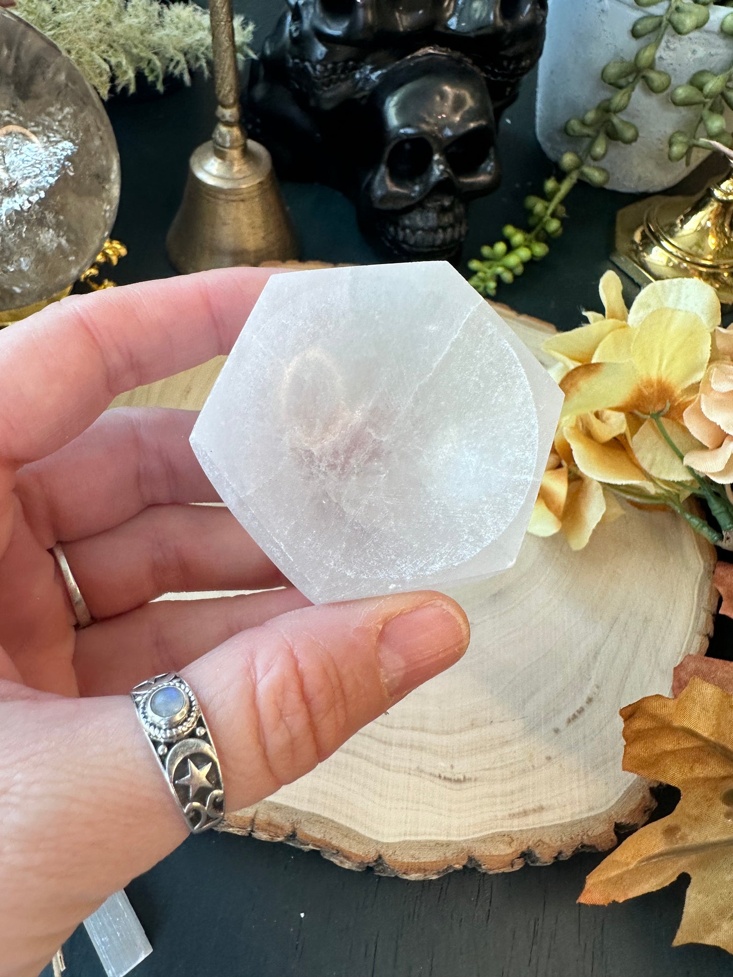Selenite trinket bowl small size