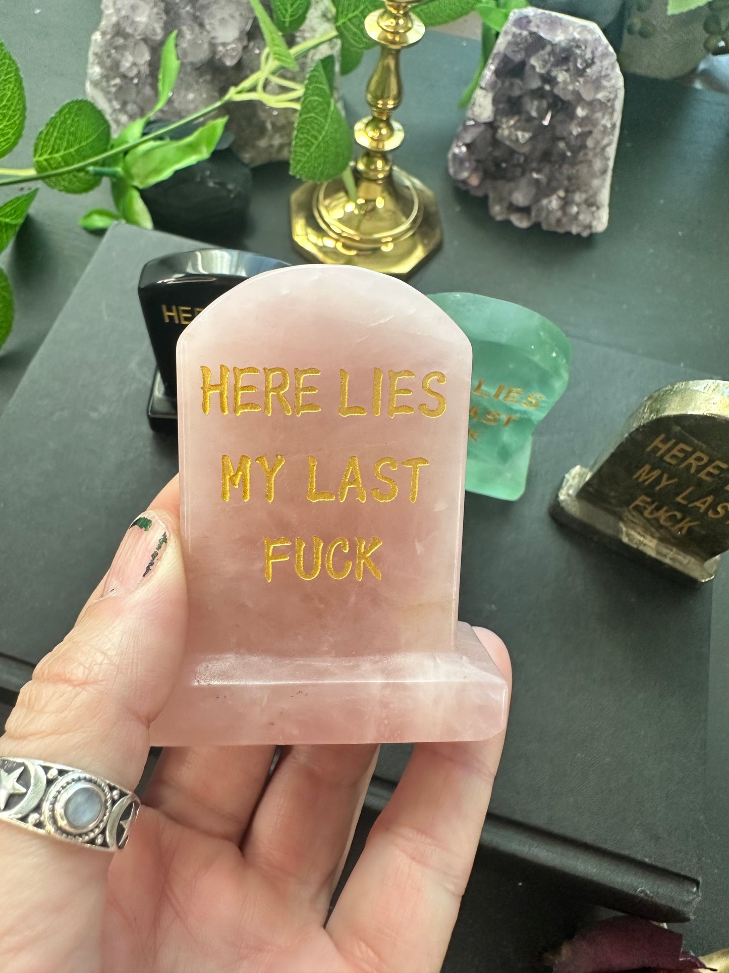 Crystal tombstone carving