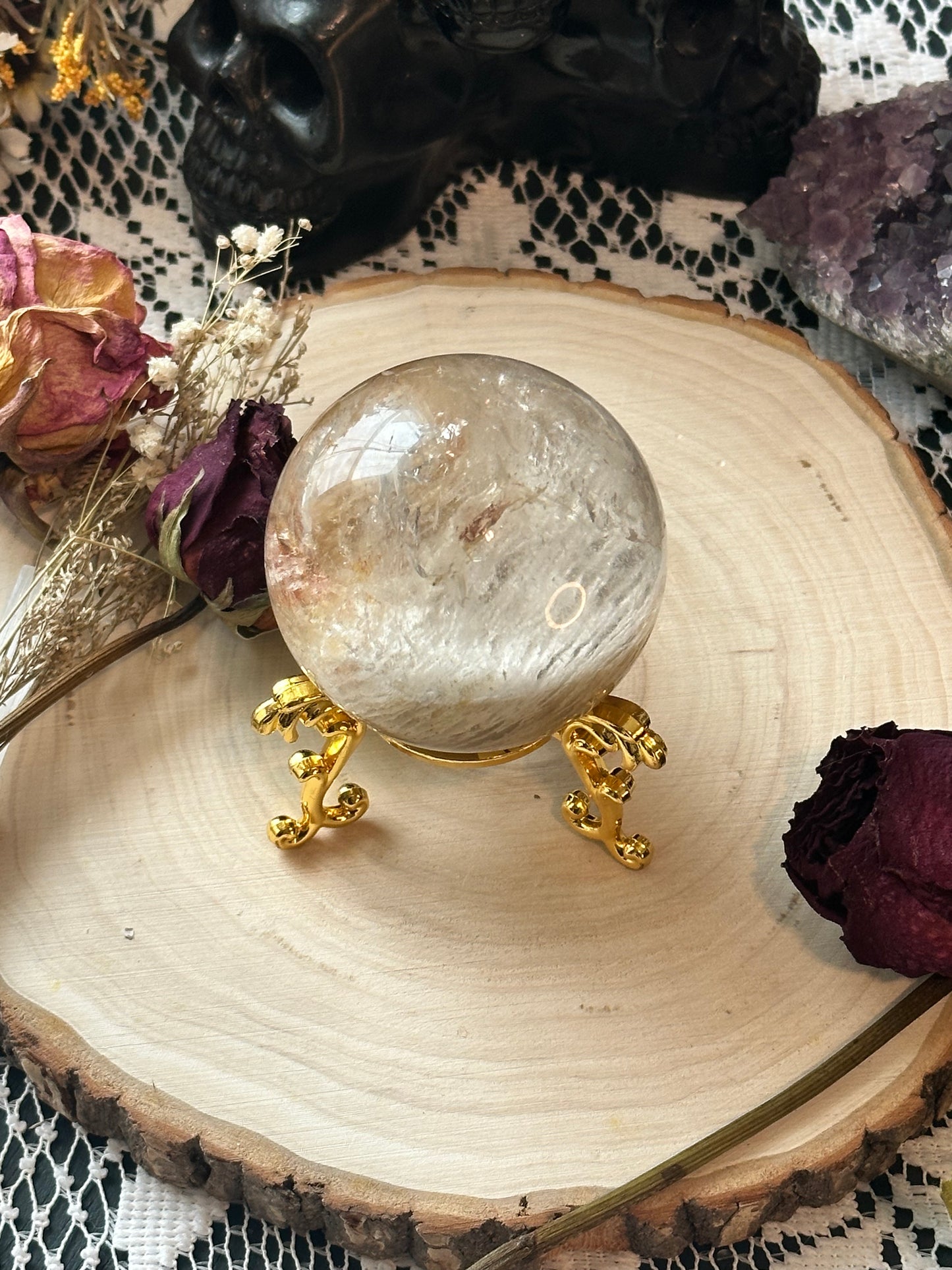 Large garden quartz sphere