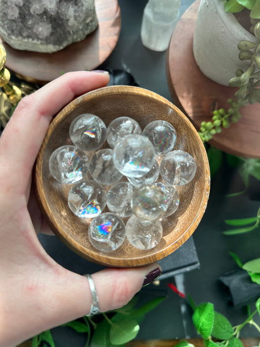 Magical rainbow included quartz mini spheres/tumble