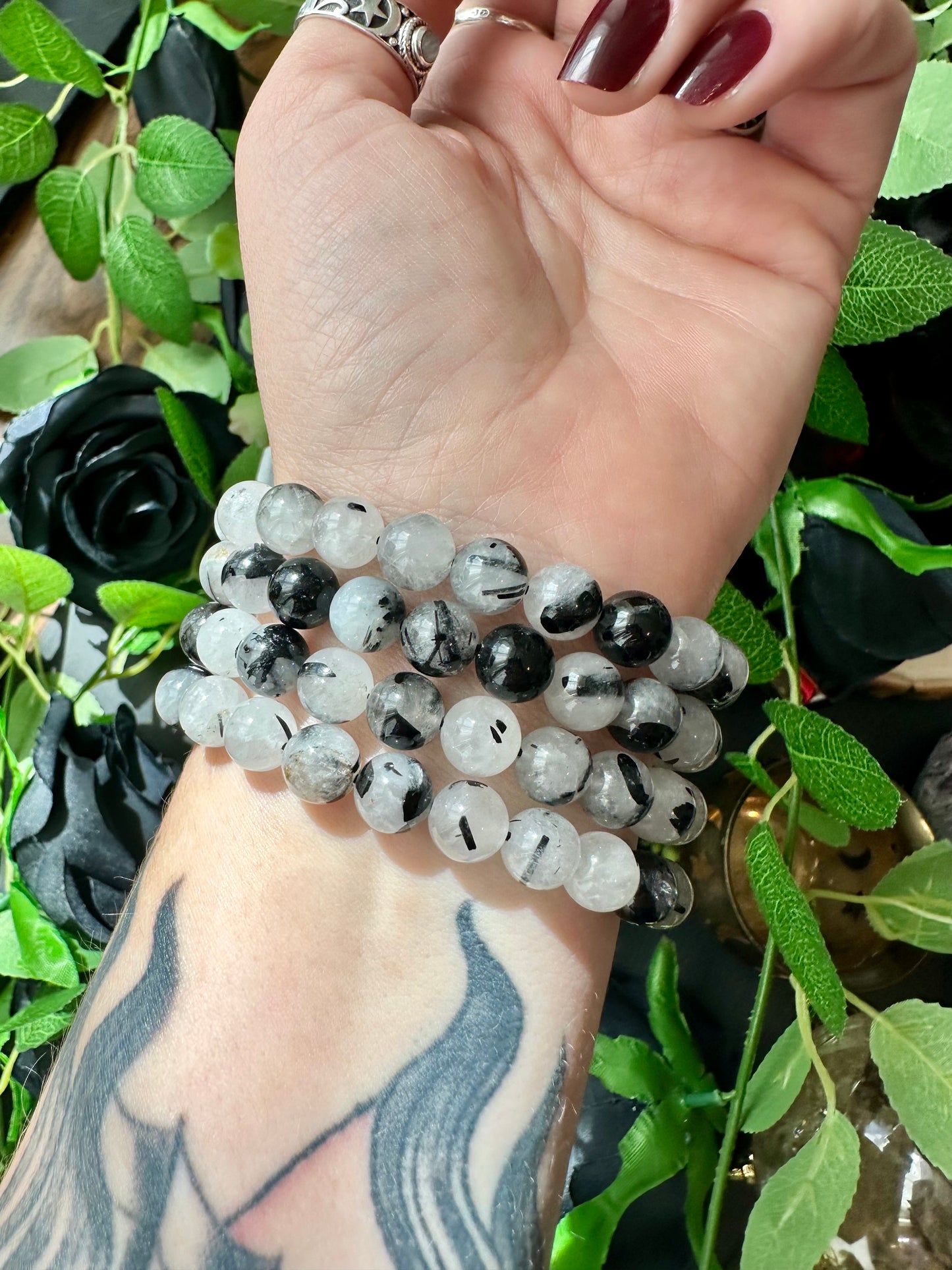 Black tourmaline quartz