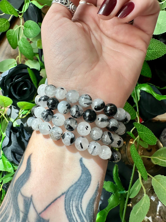 Black tourmaline quartz