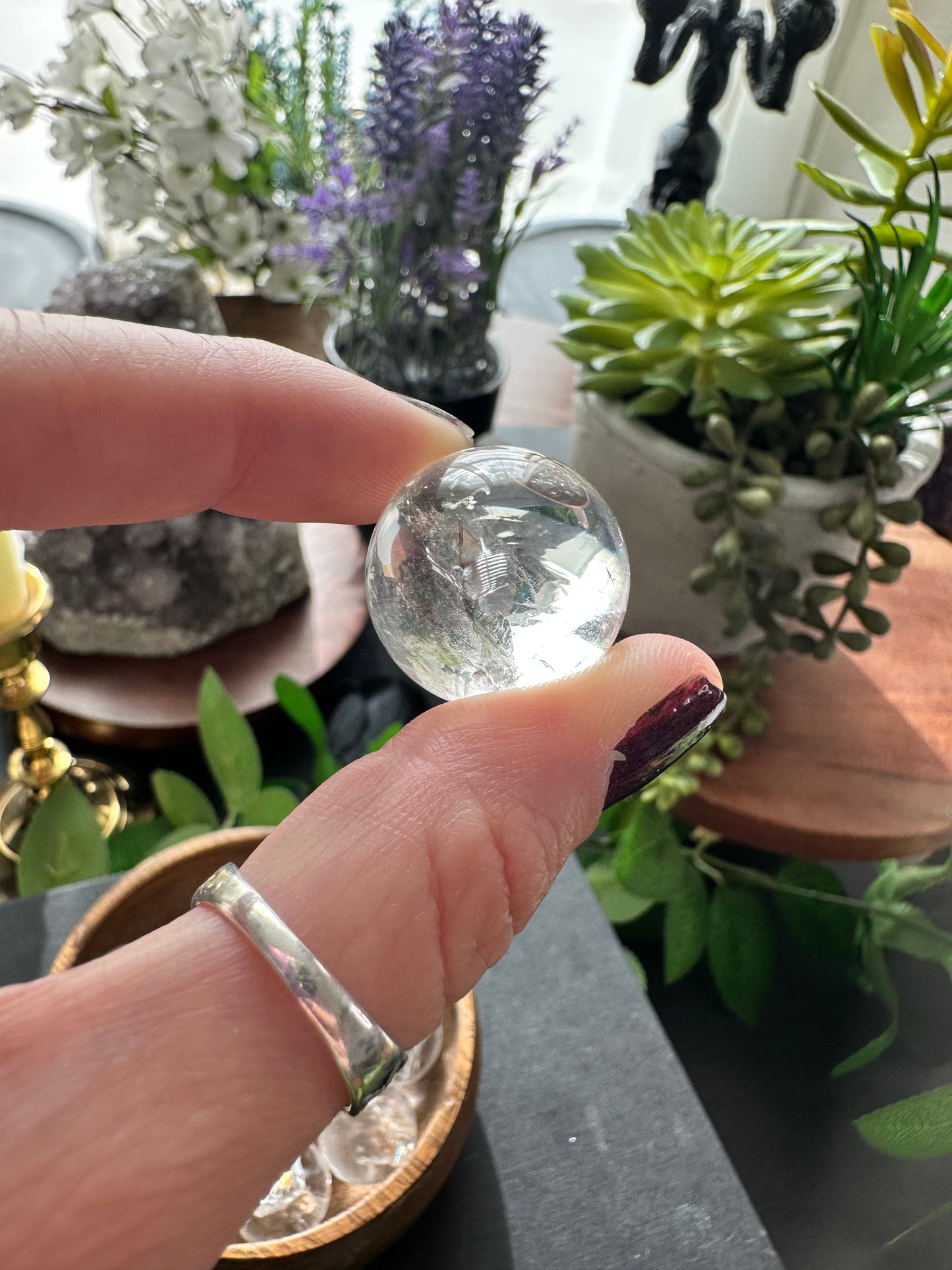 Magical rainbow included quartz mini spheres/tumble