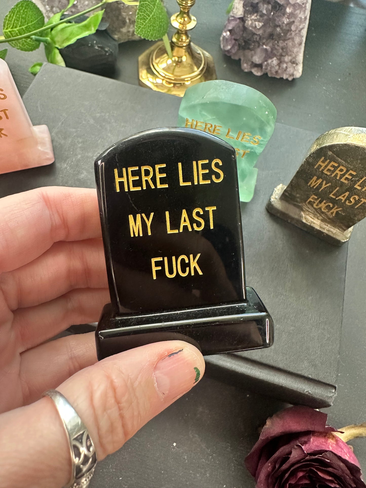 Crystal tombstone carving