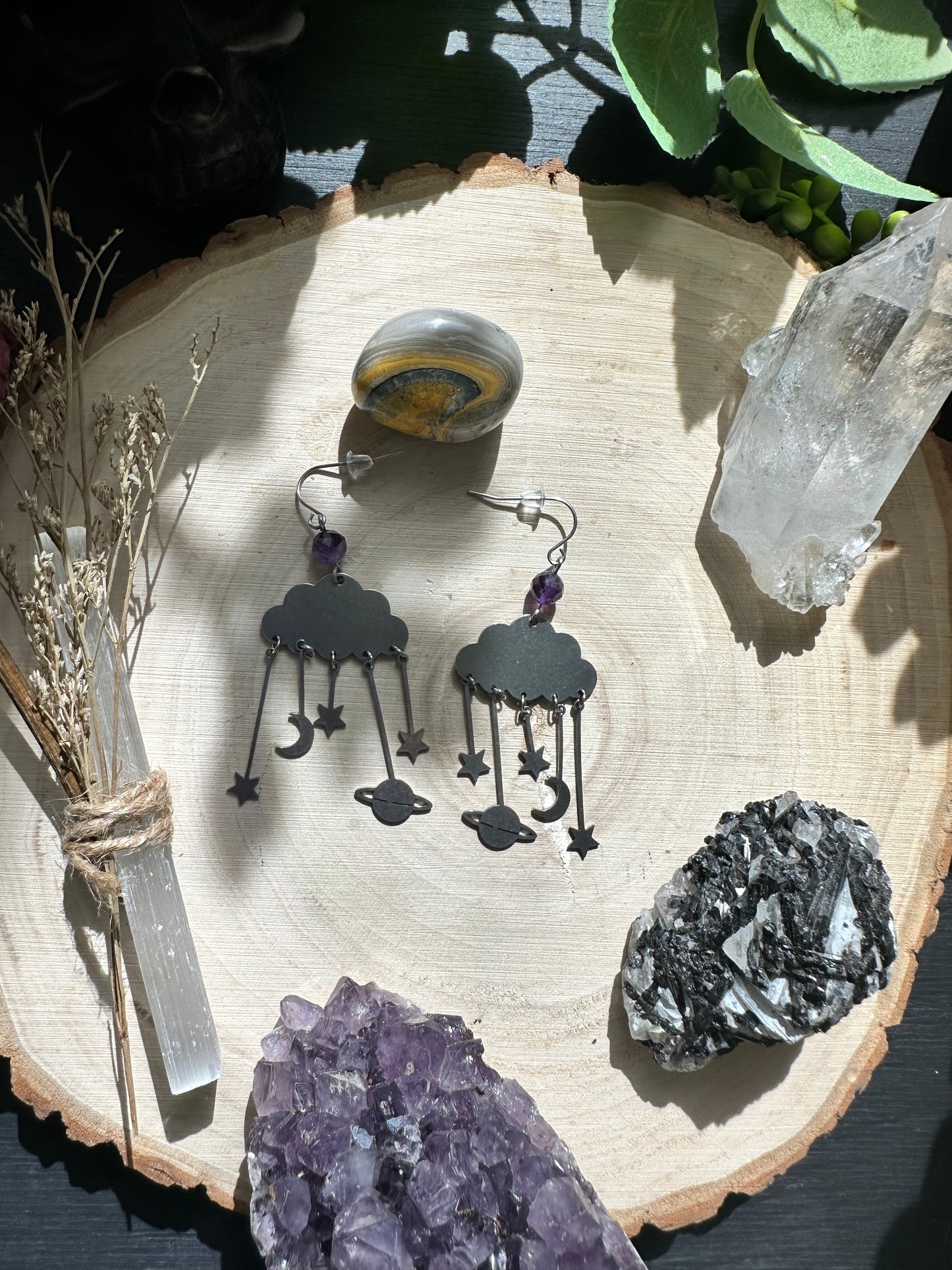 Amethyst Celestial Cloud Earrings