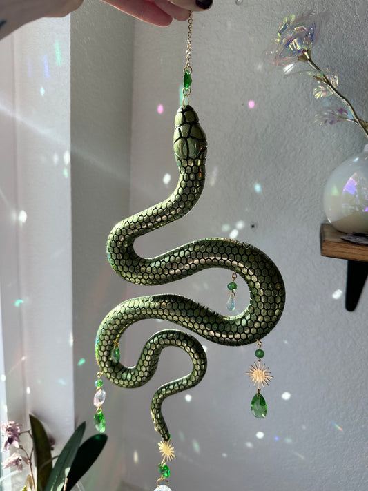 Green Holographic Snake Sun Cathcer Wall Hang