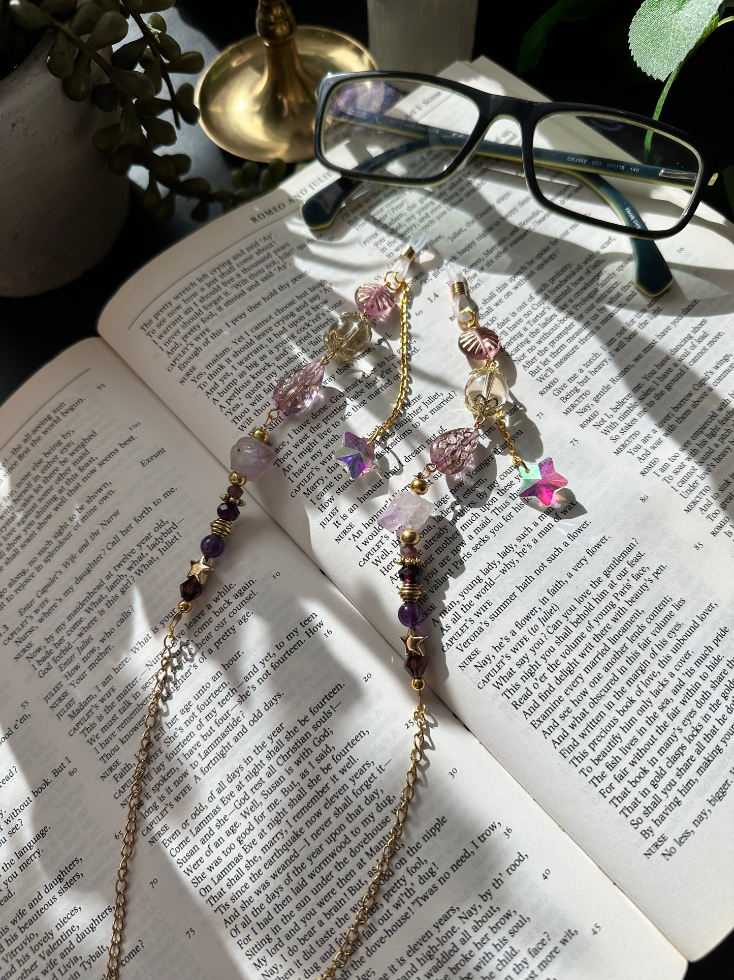 Amethyst Celestial Whimsigoth Glasses Holder Chain