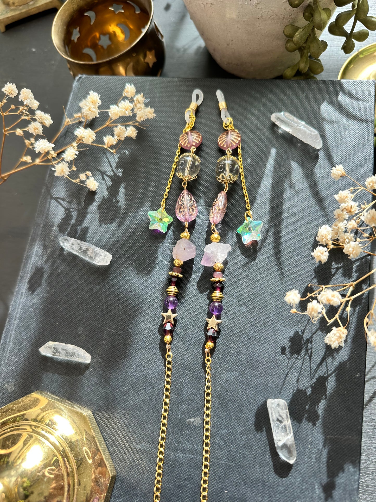 Amethyst Celestial Whimsigoth Glasses Holder Chain