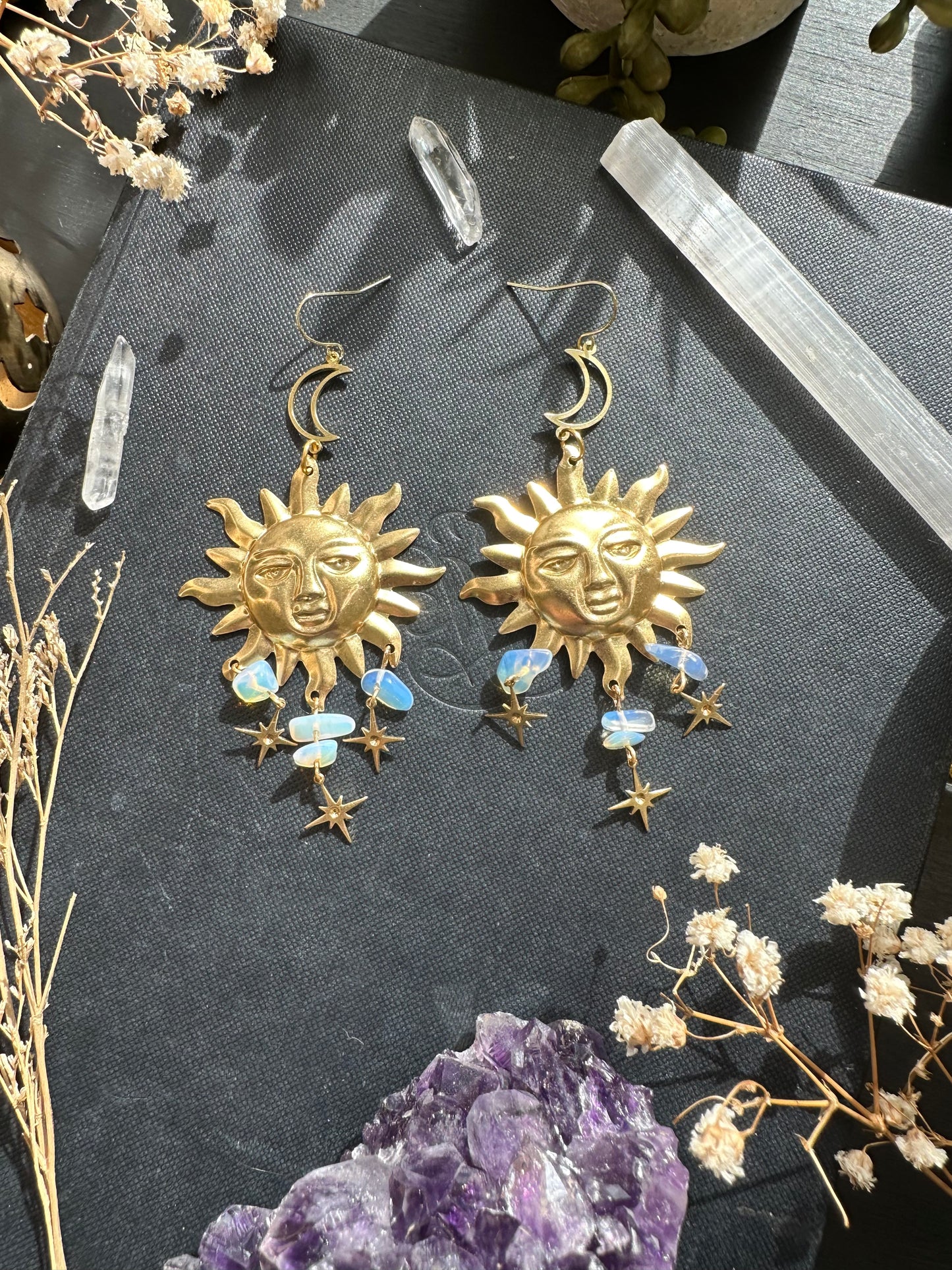 Opalite Whimsigoth Celestial Earrings