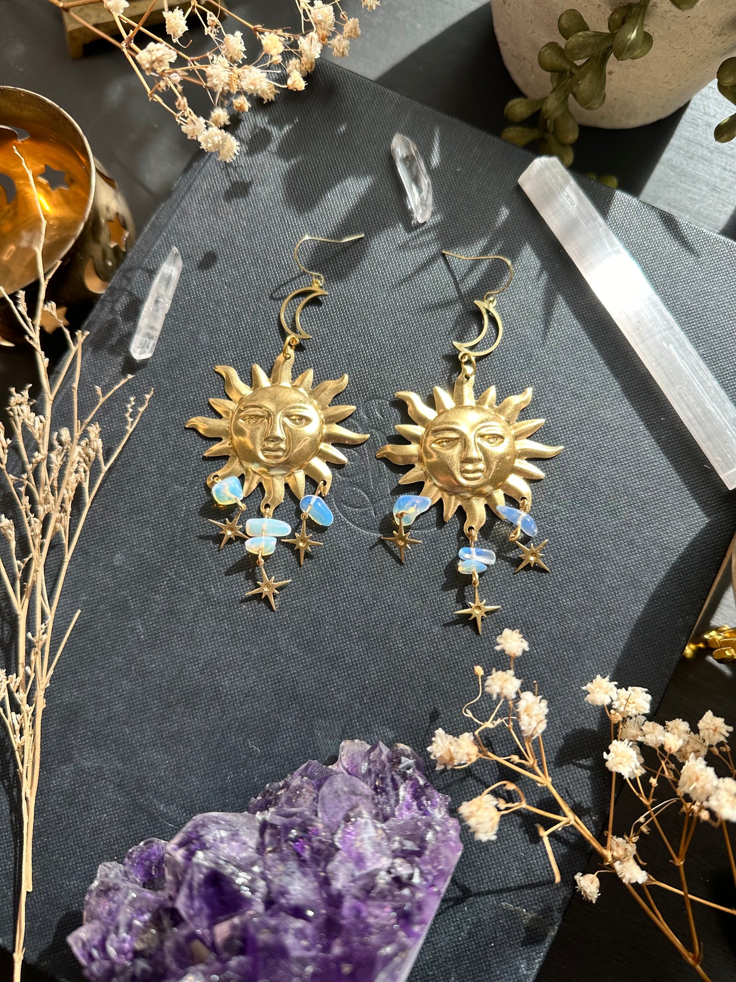Opalite Whimsigoth Celestial Earrings
