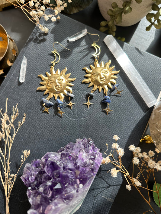 Sodalite Whimsigoth Celestial Earrings