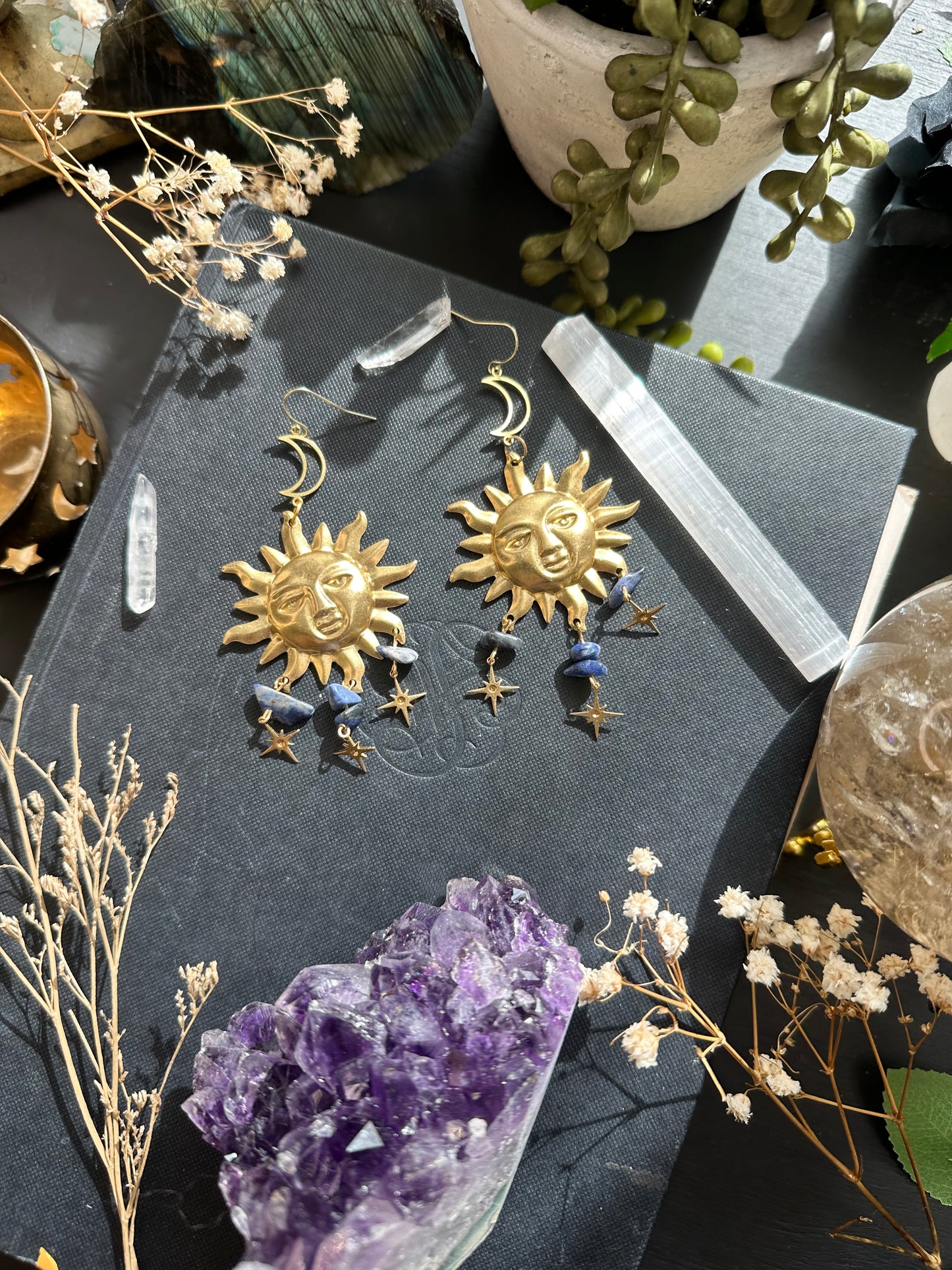 Sodalite Whimsigoth Celestial Earrings