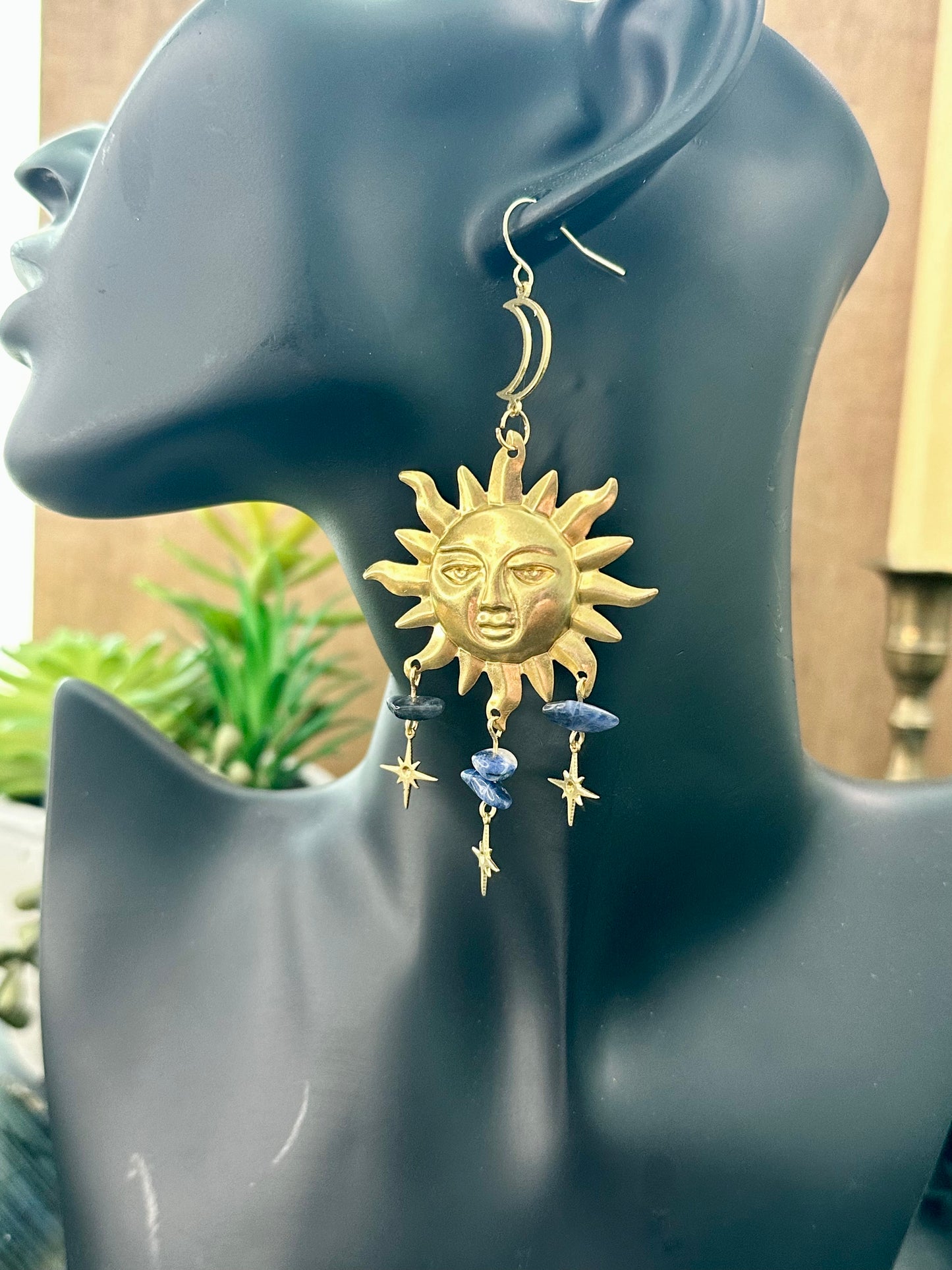 Sodalite Whimsigoth Celestial Earrings
