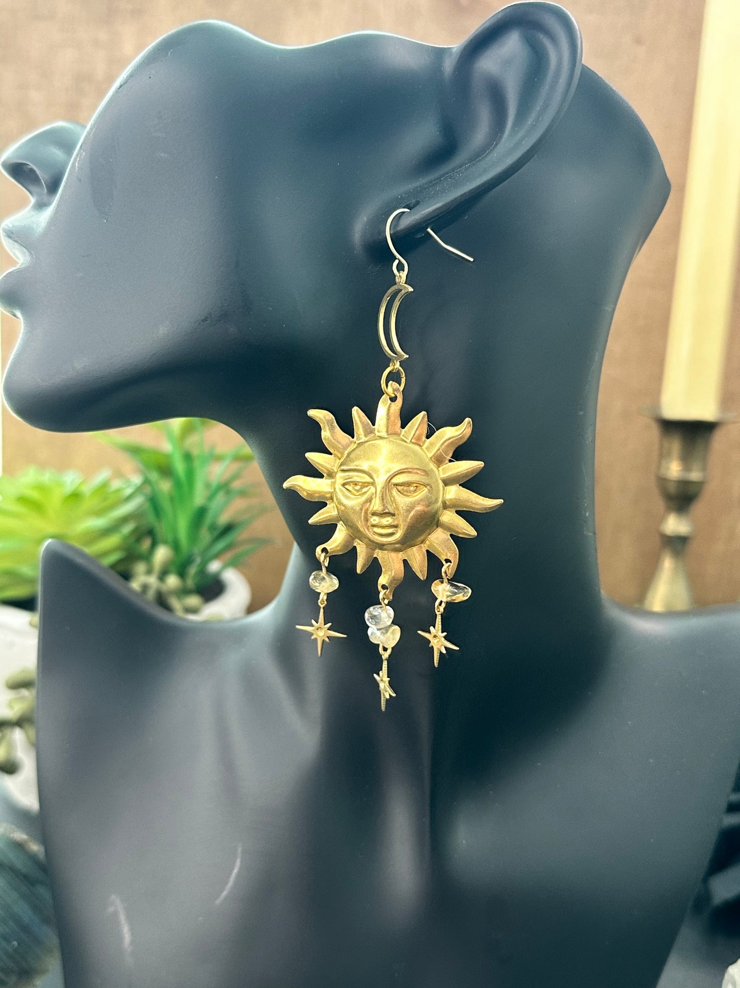 Citrine Whimsigoth Celestial Earrings