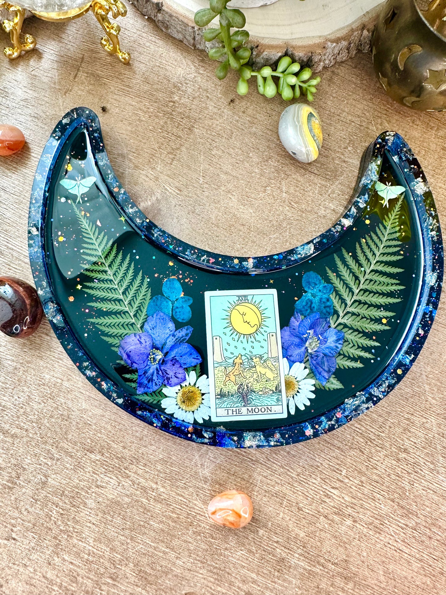 The moon tarot moon shaped trinket tray