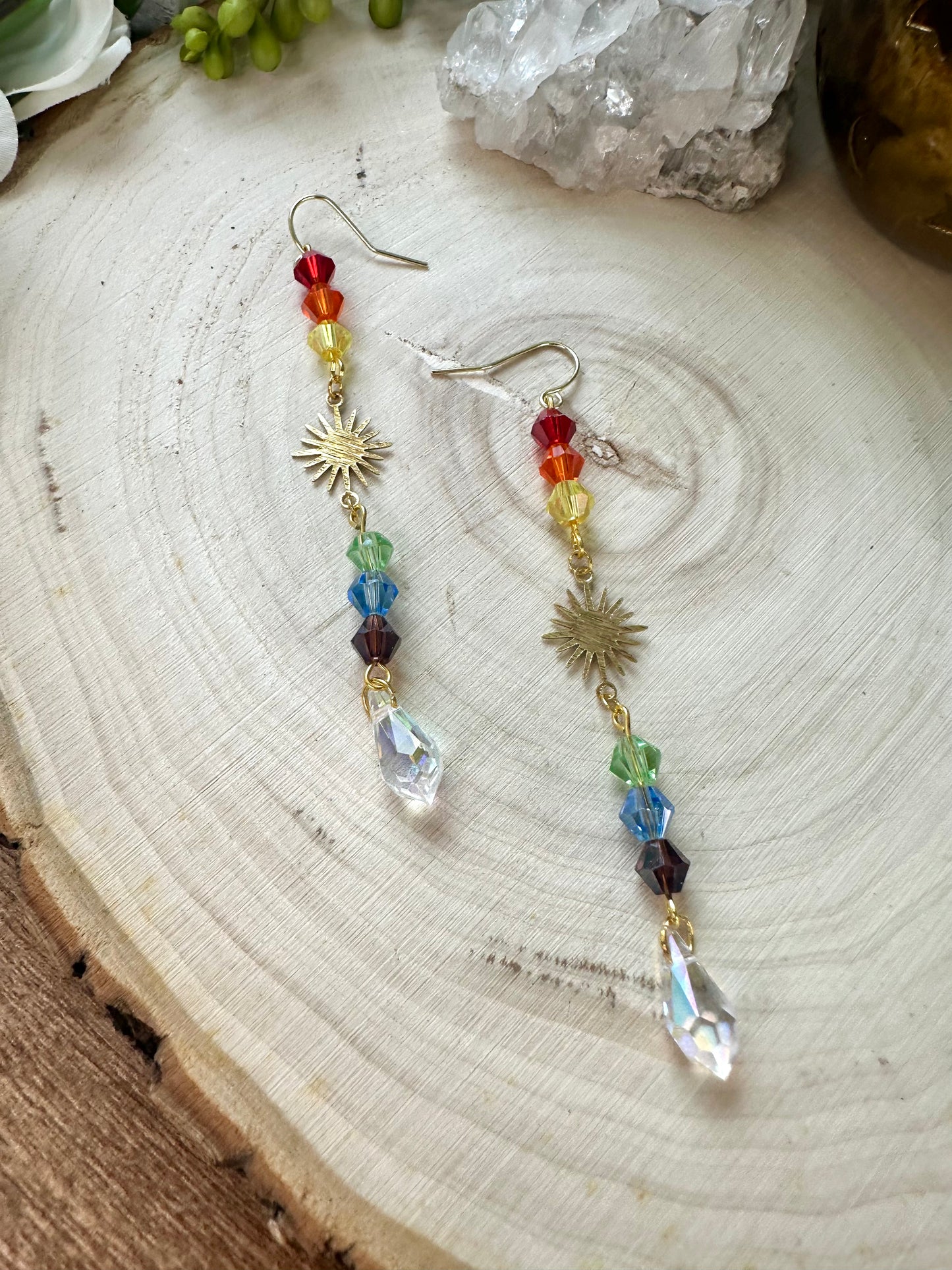 Rainbow sun-catcher earrings