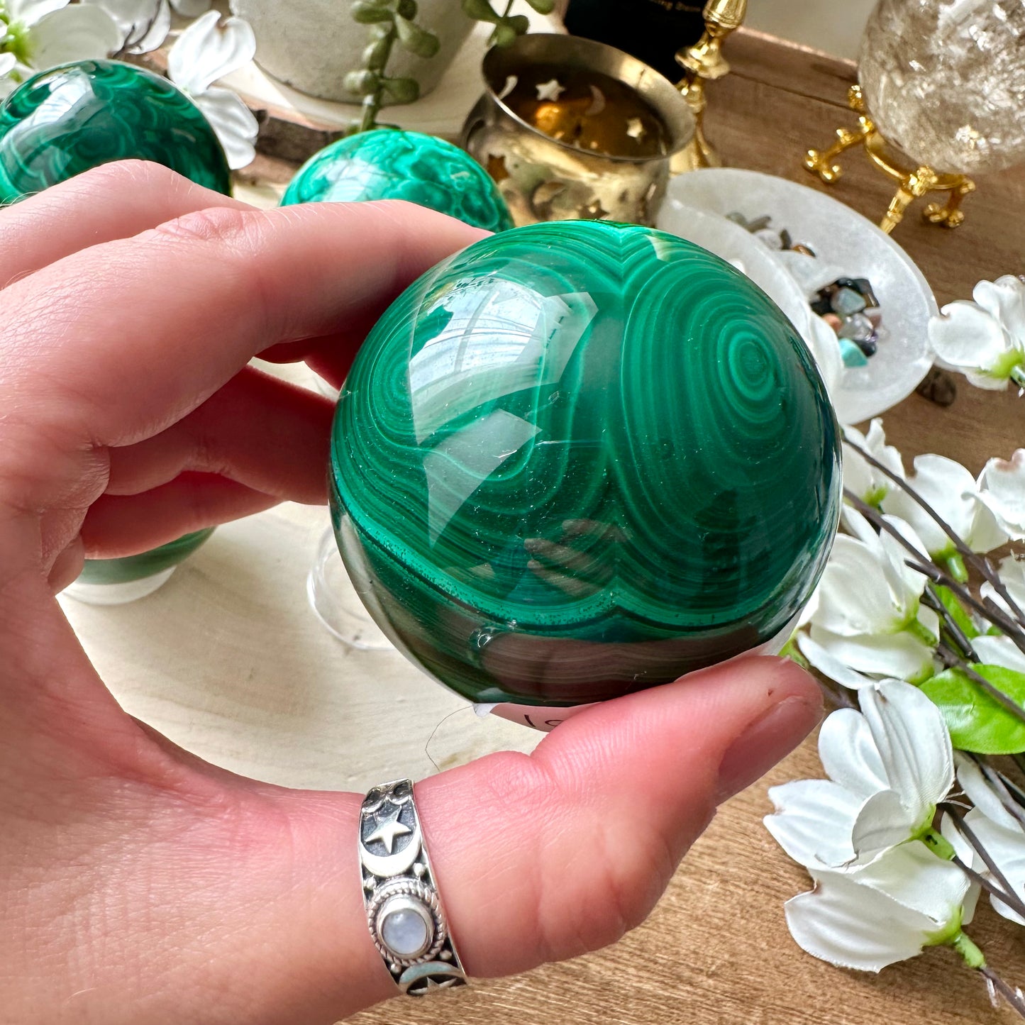 Malachite spheres