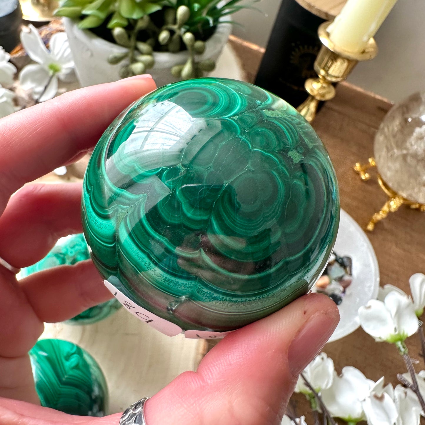 Malachite spheres