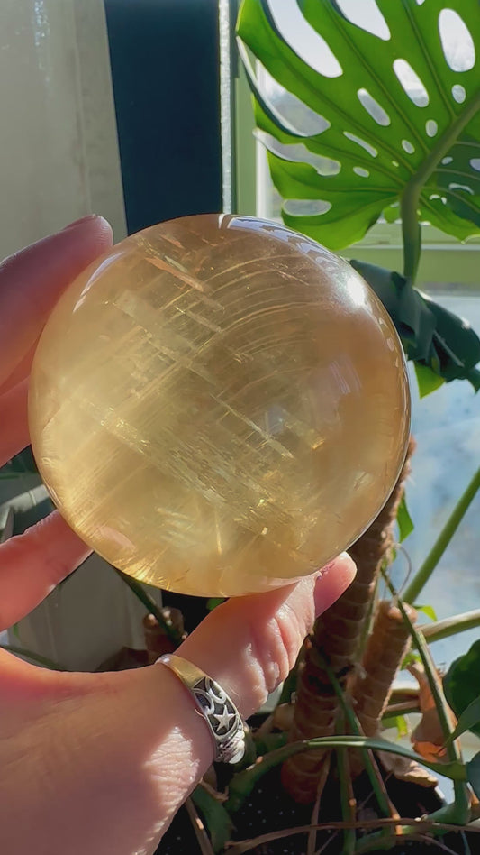 Large Honey calcite sphere