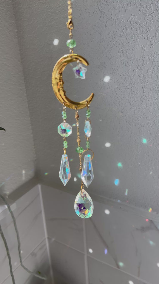 Crescent moon mini sun-catcher