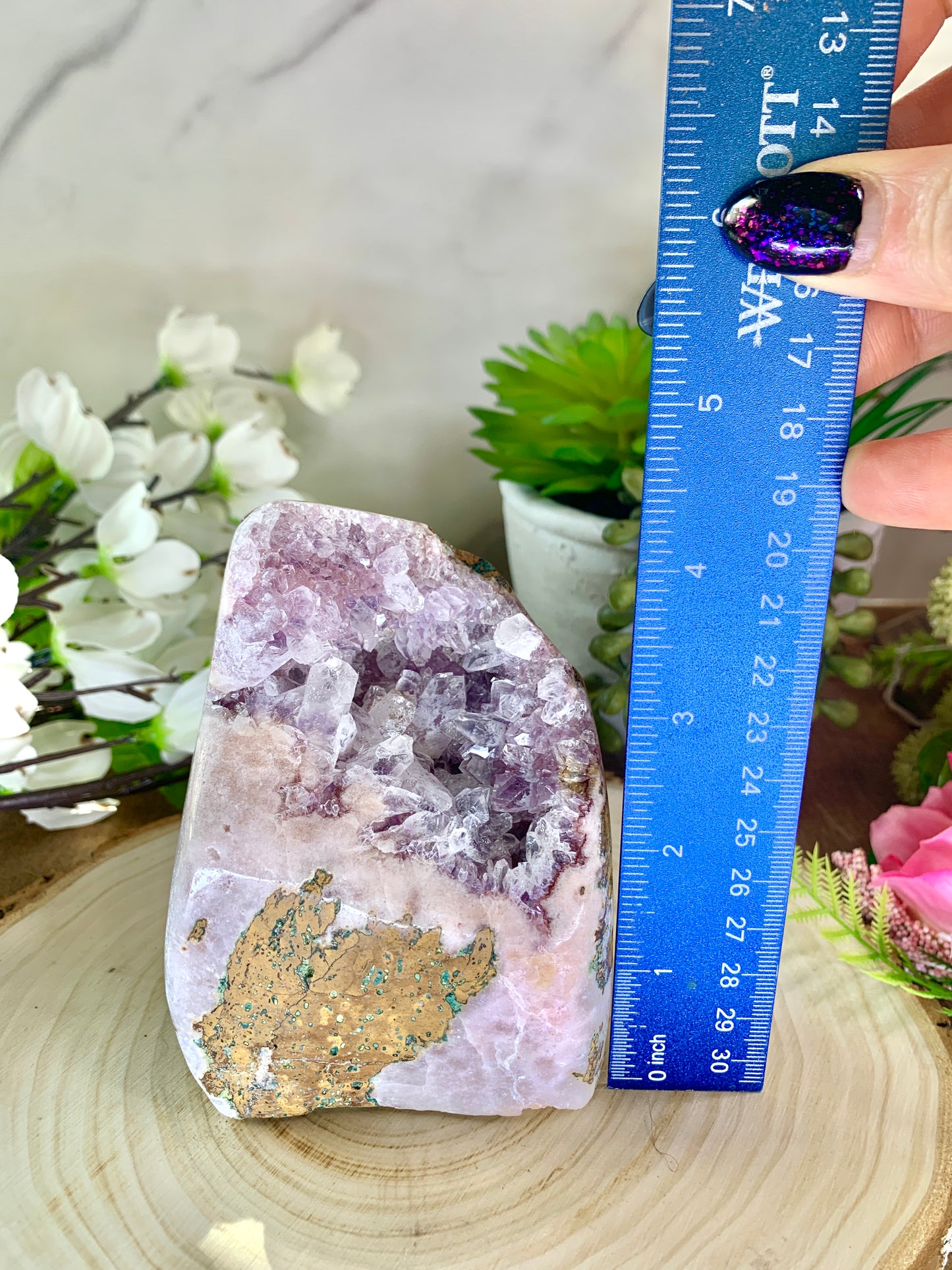 Pink amethyst free form