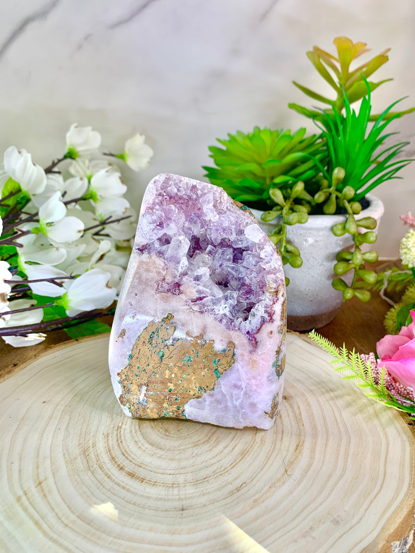 Pink amethyst free form