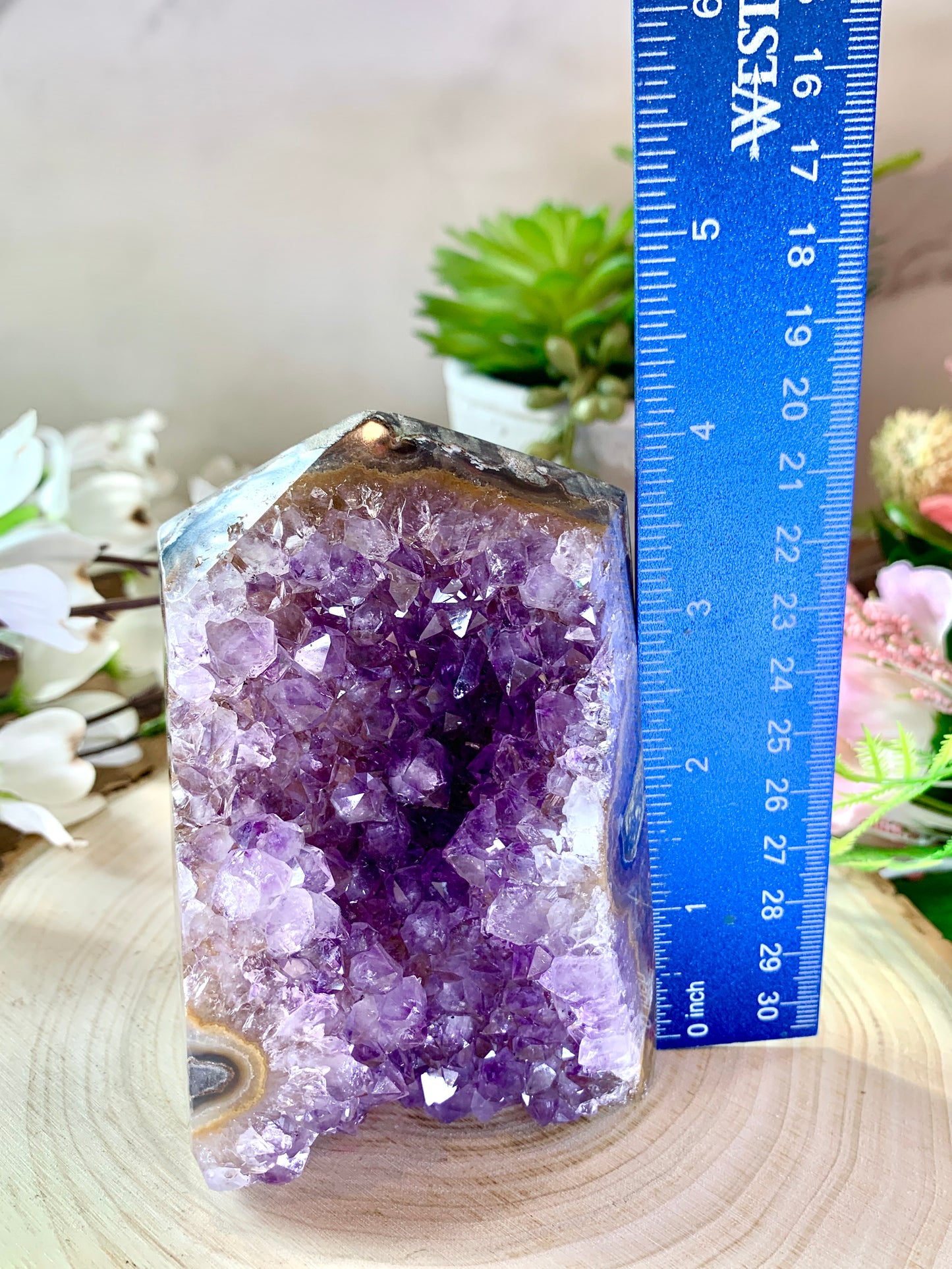 Brazilian Druzy Amethyst Cut Base Tower