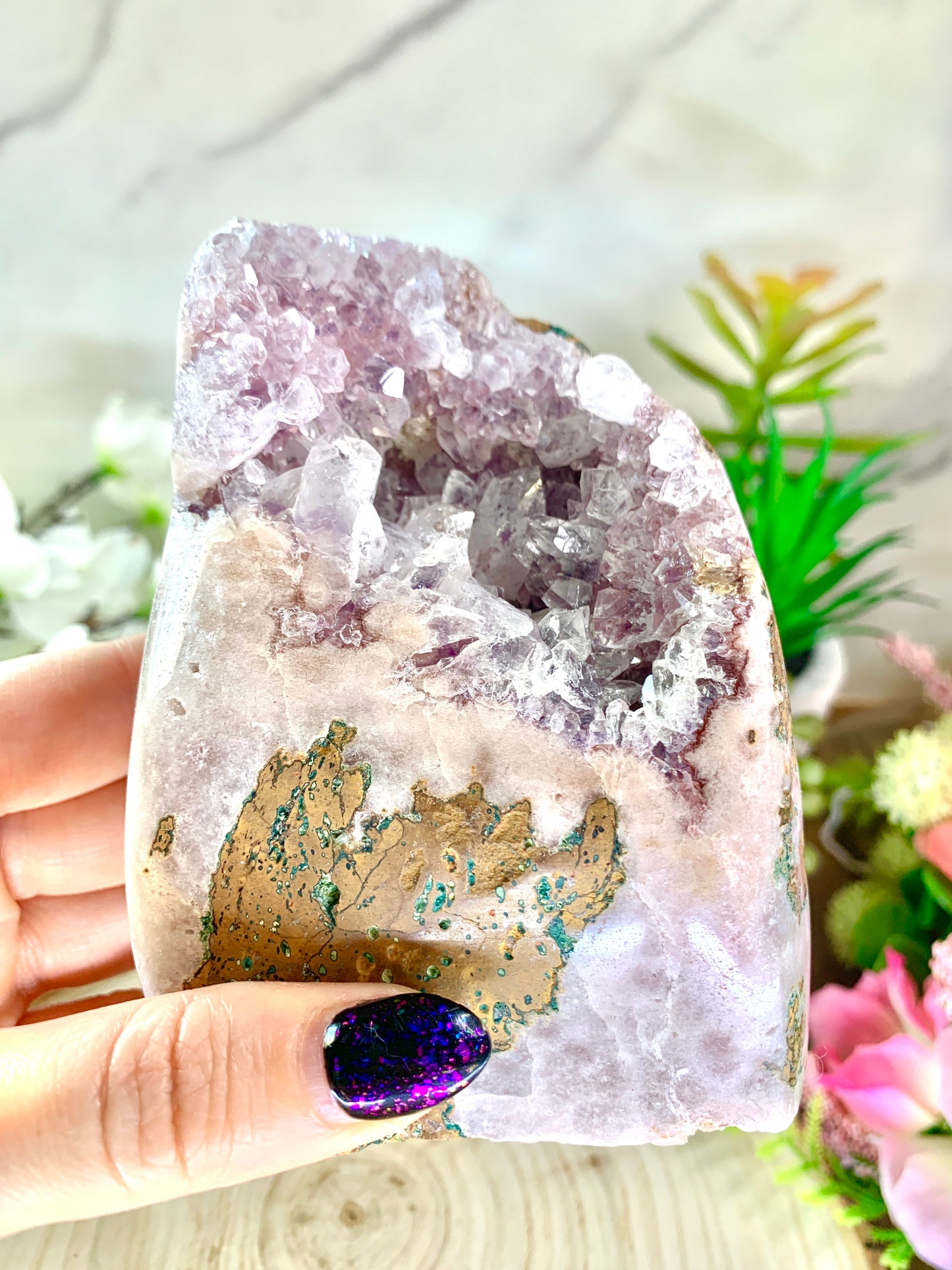 Pink amethyst free form