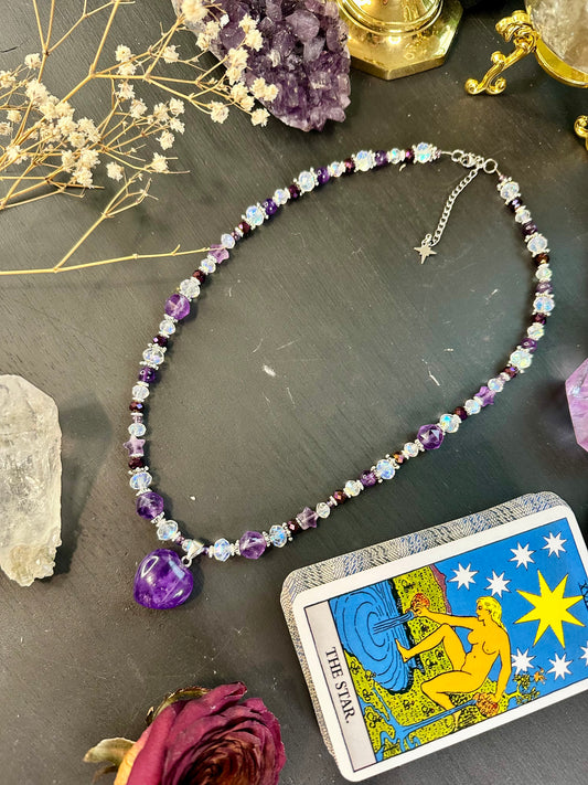 Amethyst celestial necklace