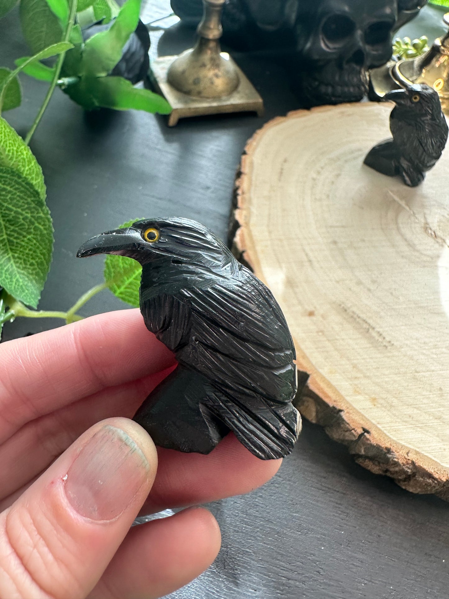 Small black onyx ravens