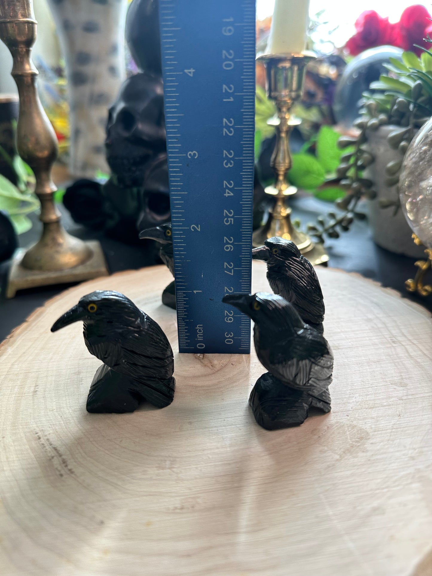 Small black onyx ravens