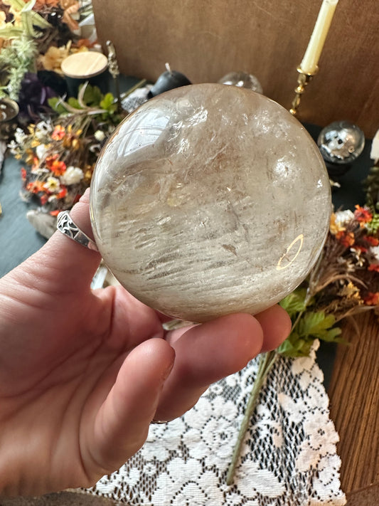 Large garden quartz sphere