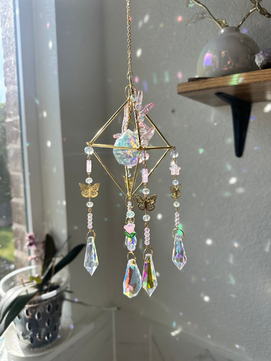 Pink fairy fantasy suncatcher