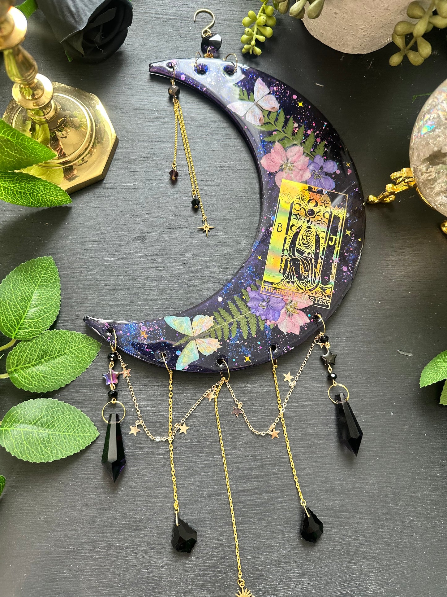 The Empress tarot card crescent moon wall hang