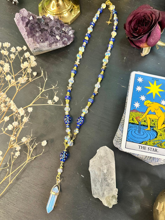 Blue celestial necklace