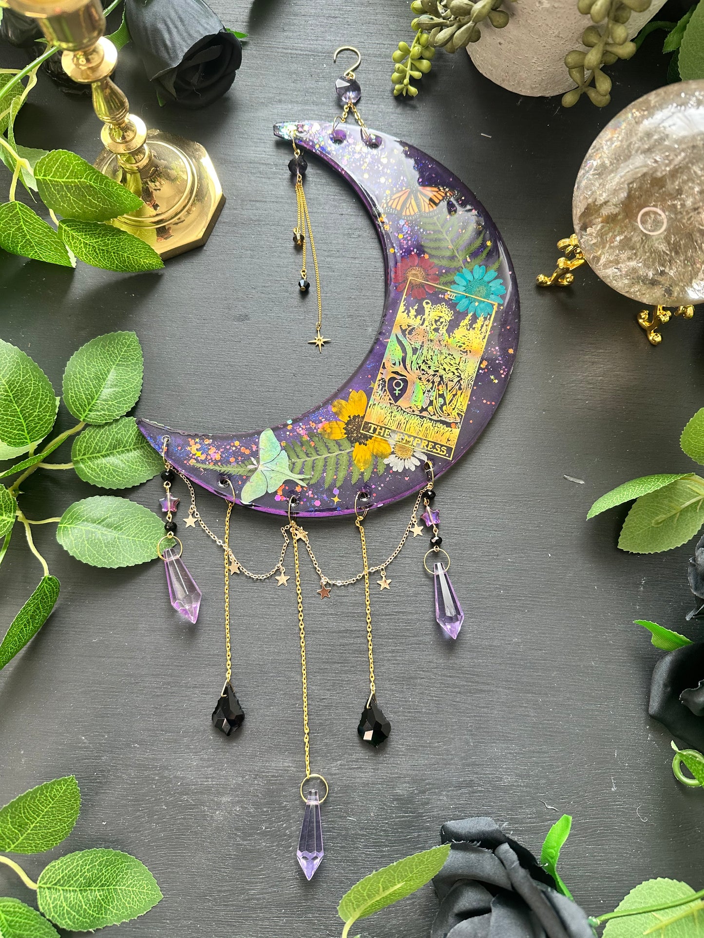 The Empress tarot card crescent moon wall hang