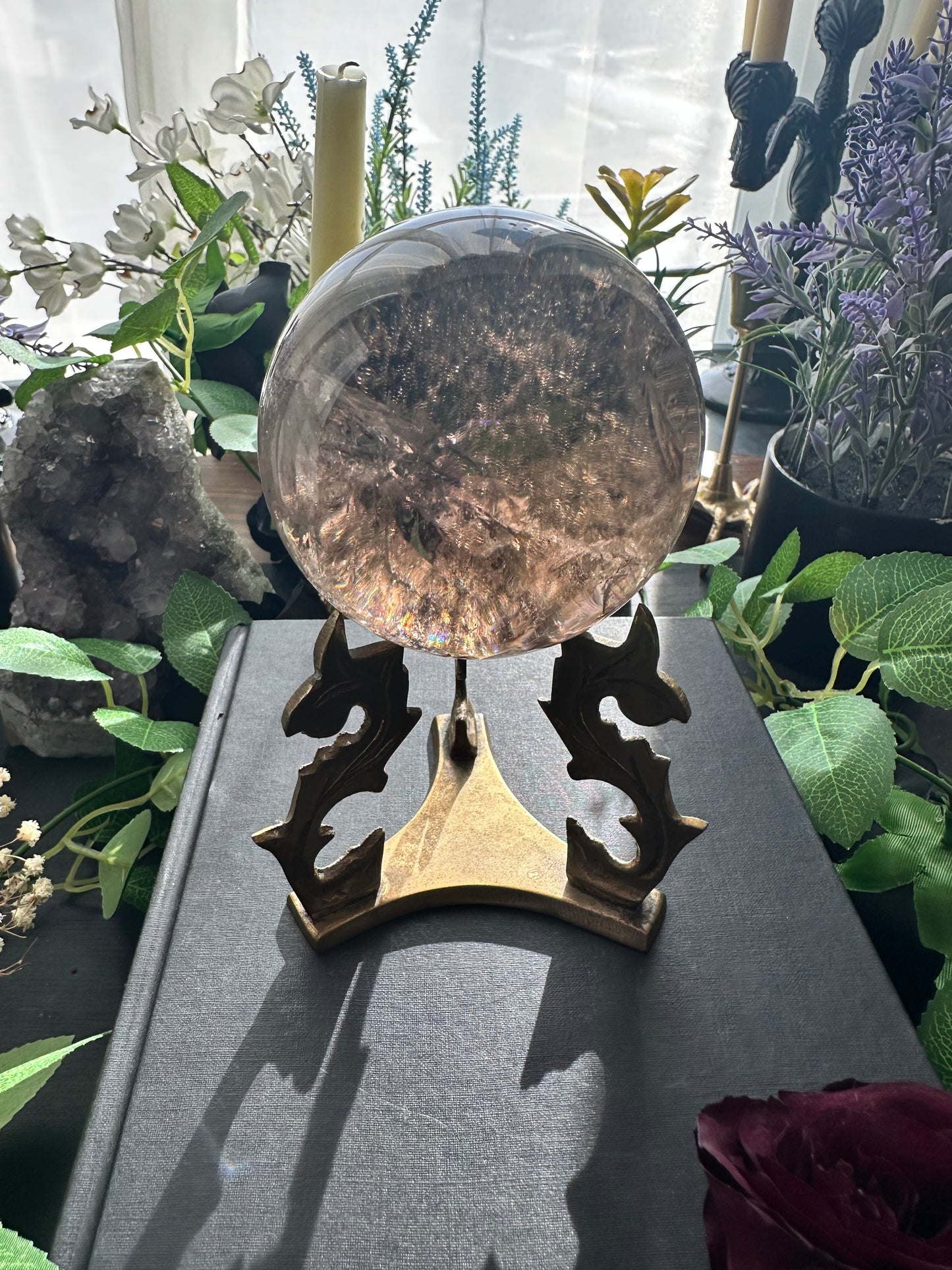 Vintage brass sphere holder