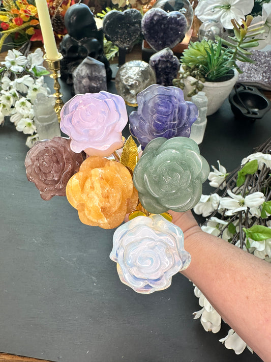 Crystal roses with stem