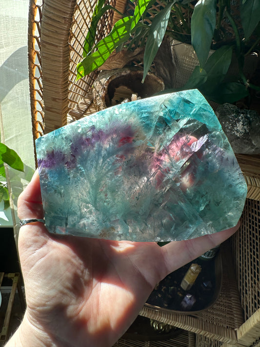 Large Feather Fluorite Slab