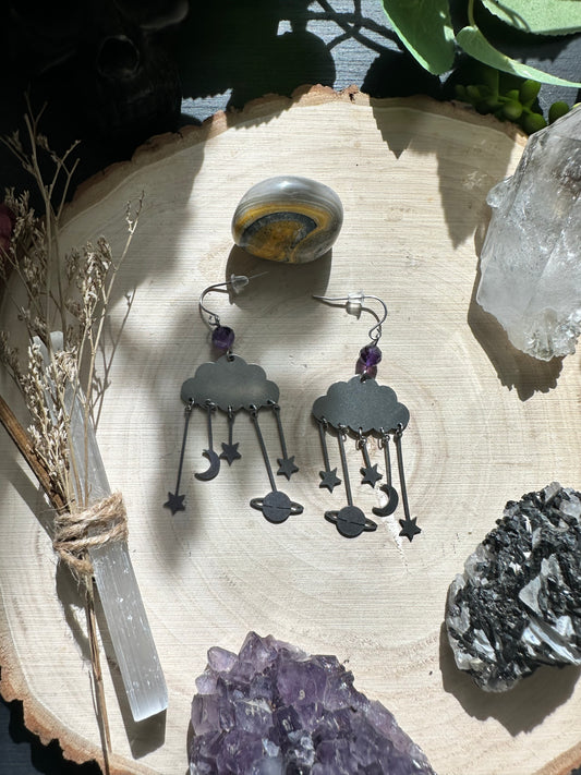 Amethyst Celestial Cloud Earrings