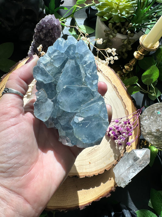 Raw Celestite Cut Base